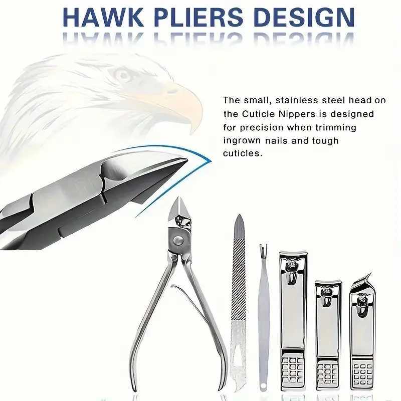 19pcs Nail Clippers Manicure Tool Set With Portable Travel Case Cuticle Nippers And Cutter Kit To Remove Dead Skin Grooming KitXJ250116