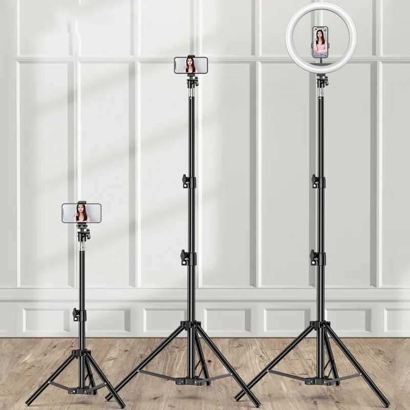 160cm Live Broadcast Tripod Landing Type Camera Anchor Selfie Light Frame Metal Thermometer Phone Holder Z250116