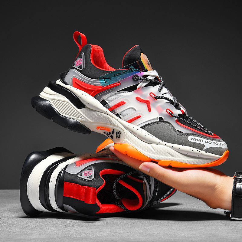 Fashion men's running 2025 new trend father casual NEW increase thick sole sports training shoes Super hot ootd Plus size 46