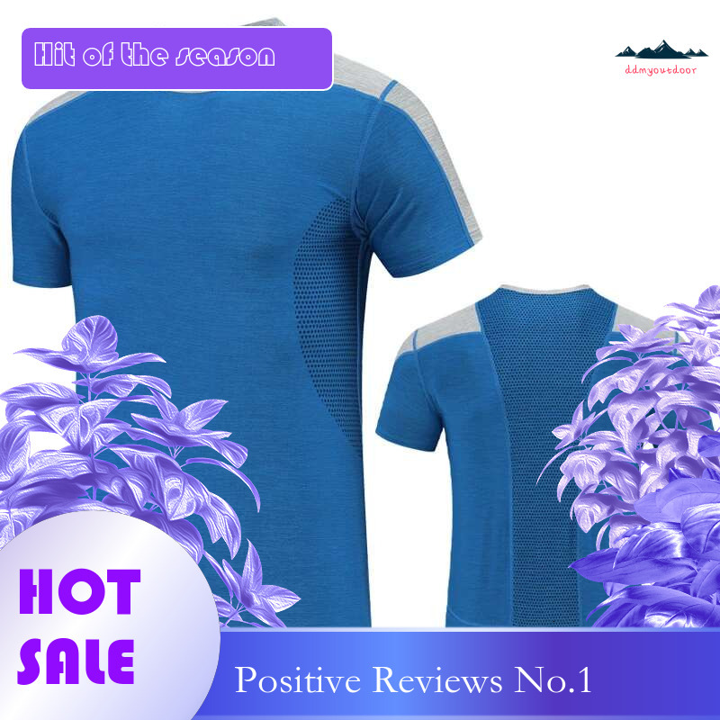 Ddmyoutdoor China Domestic Exercise Men Top Gym Patchwork Workout Running Short Sleeves Summer Bodybuilding Training Tee Breathable Outdoor Jogging Sh