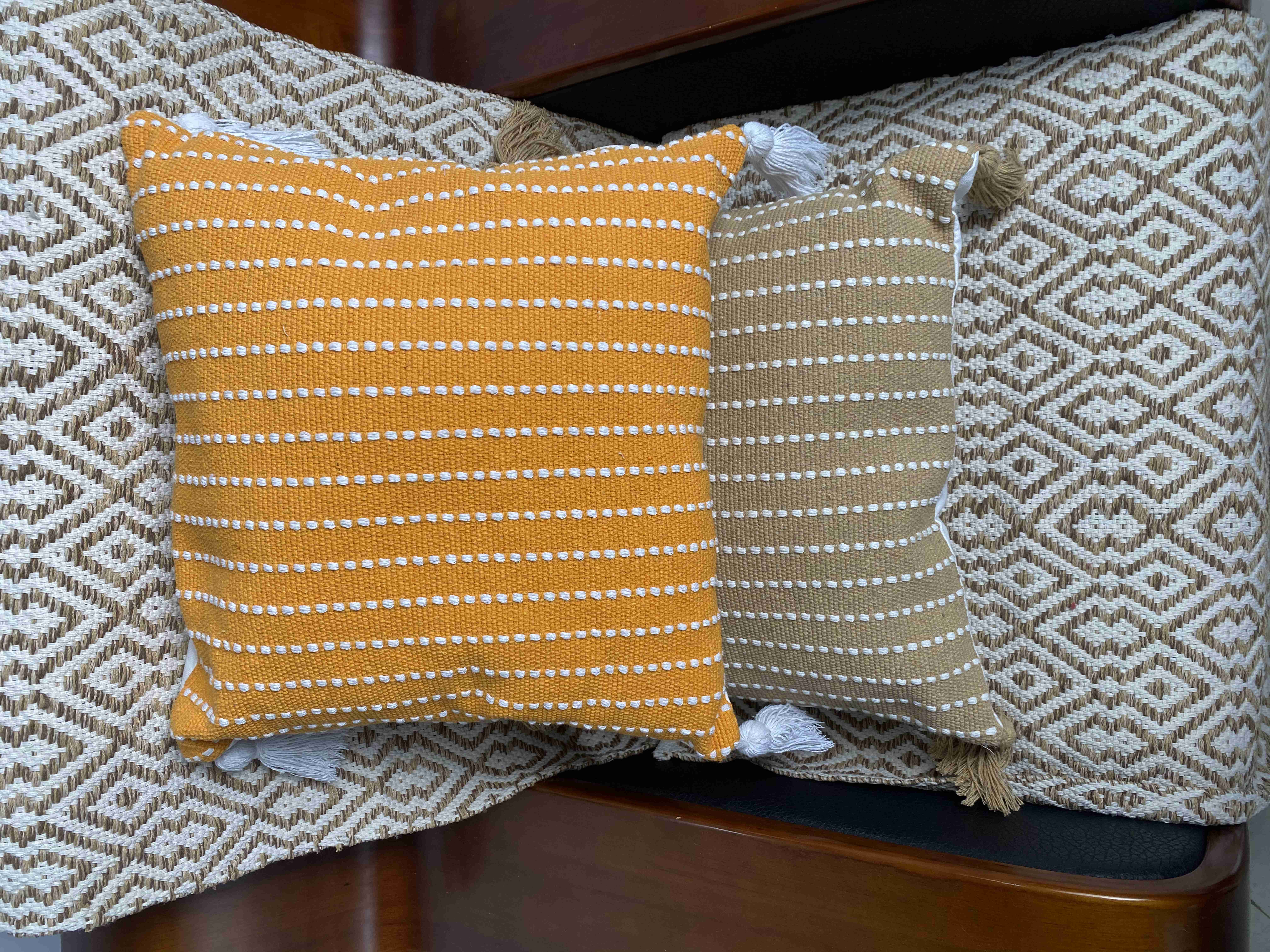 Handcrafted Durable Fabric Cushions with Breathable Material Perfect for Living Spaces
