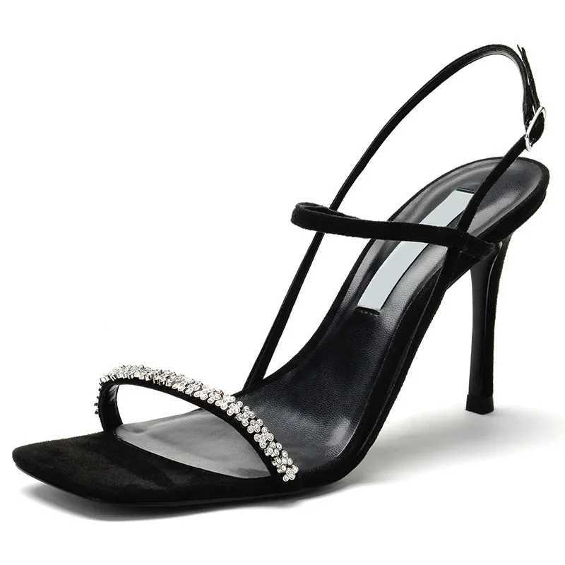 34-39 Ladies High Heels 2023 Elegant Sandals Women Rhine Thin Heels Party Shoes New Womens Fi Heeled Sandals BlackXJ2500305