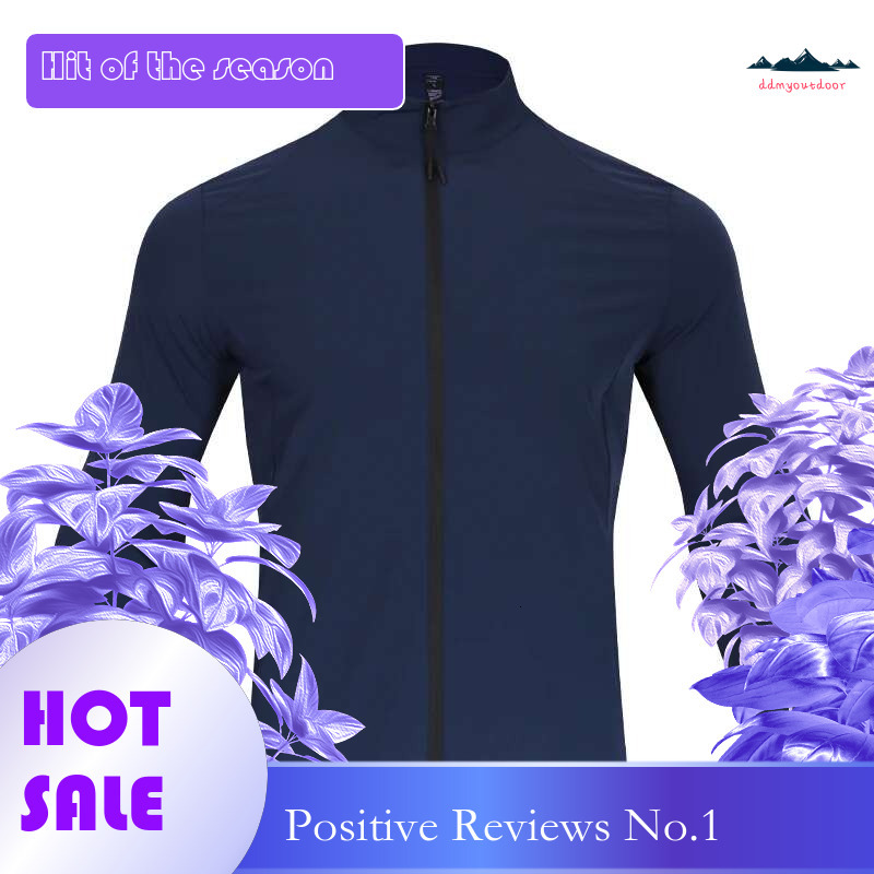 Ddmyoutdoor China Domestic Outdoor Running Coat Nylon Zipper Breathable Long Sleeve Reflective Letter Workout Golf Casual Men Sports Light Jacket