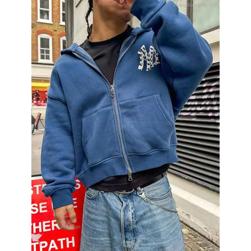 Casual mens letter printed hoodie sweater autumn long sleeved zipper rhinestone hoodie mens street pocket jacket 240910
