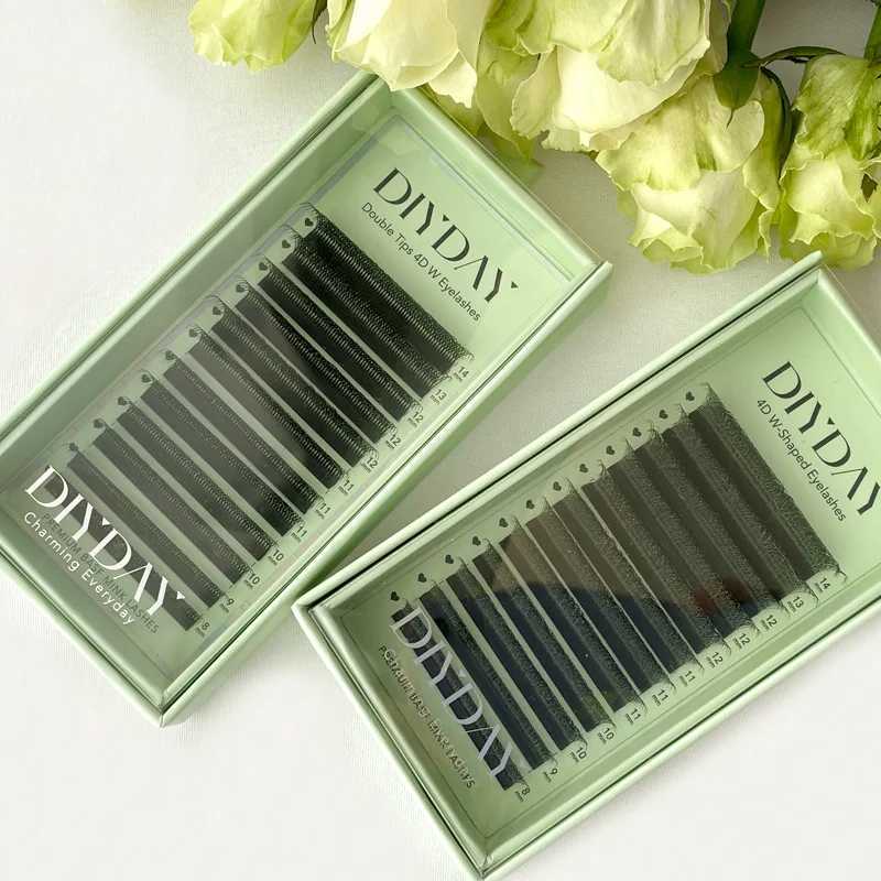 DIYDAY W Shape Eyelashes Extensions W Shaped Bloom 3d 4d 5d 6d 7d 8d Eye Lashes Natural Soft Premade Fan Lash ExtensionsXJ250116