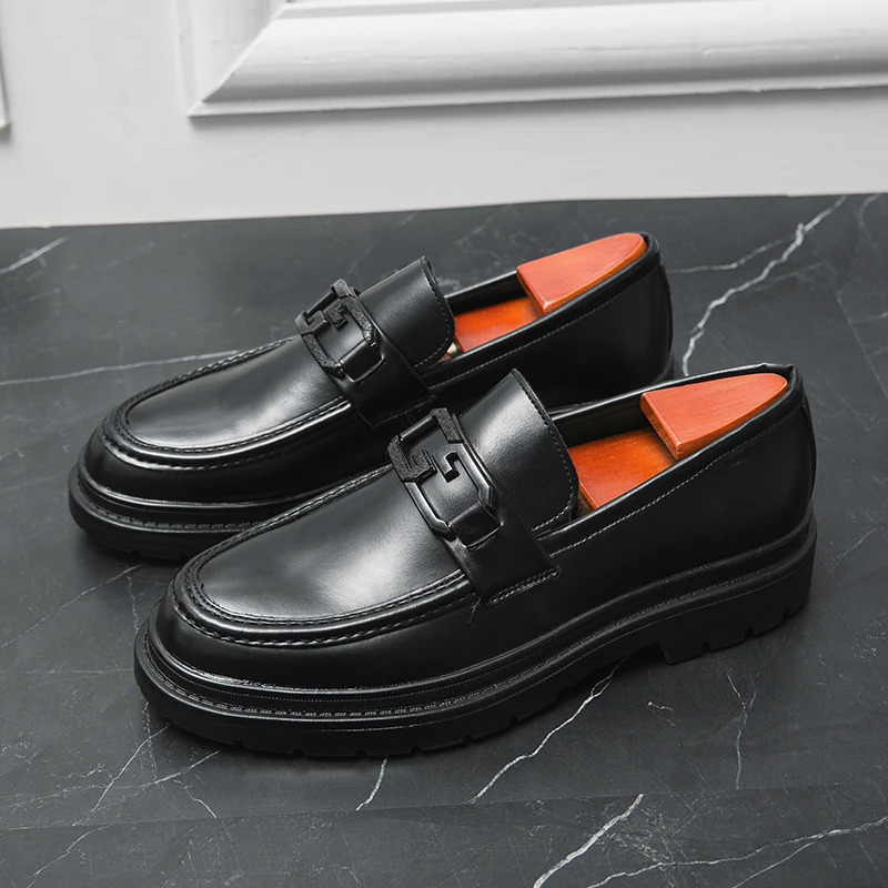 Men Weave Pattern Laceup Loafers Fashion High Quality Leather Shoes Summer Slipon Elegant Business Driving Black 200219