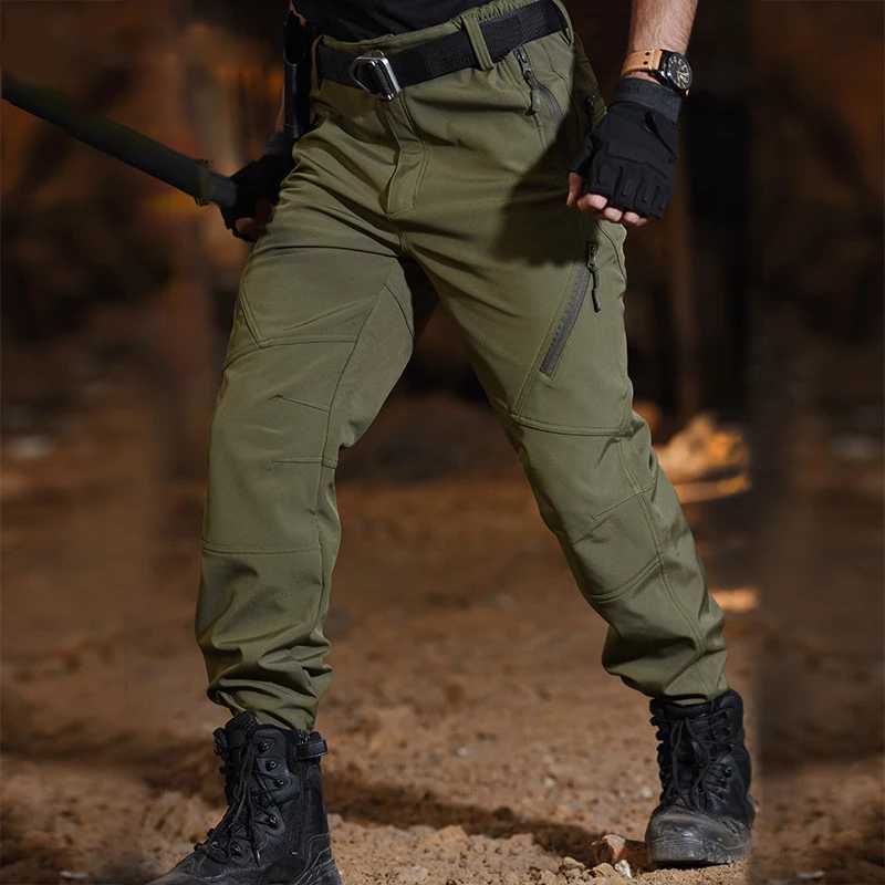 Winter Fleece Mens Pants Thick Cargo Pants Tactical Trousers Camouflage Warm Waterproof Pants Male Casual Camouflage New M250116