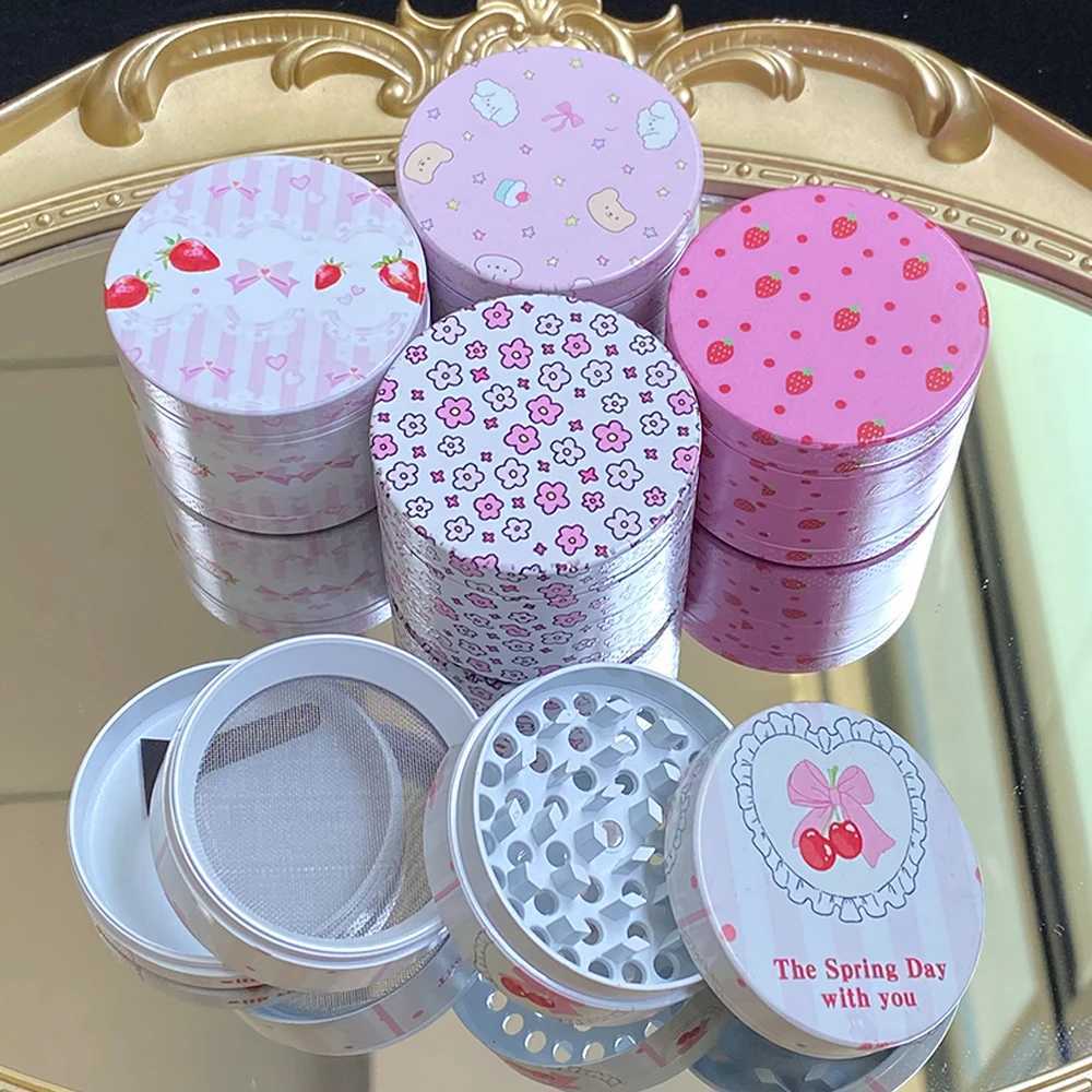 1pcs Pink Grinder Crusher Spice Mill 40mm/50mm Smoking Accessories Girly Gift Birthday PresentXJ250116
