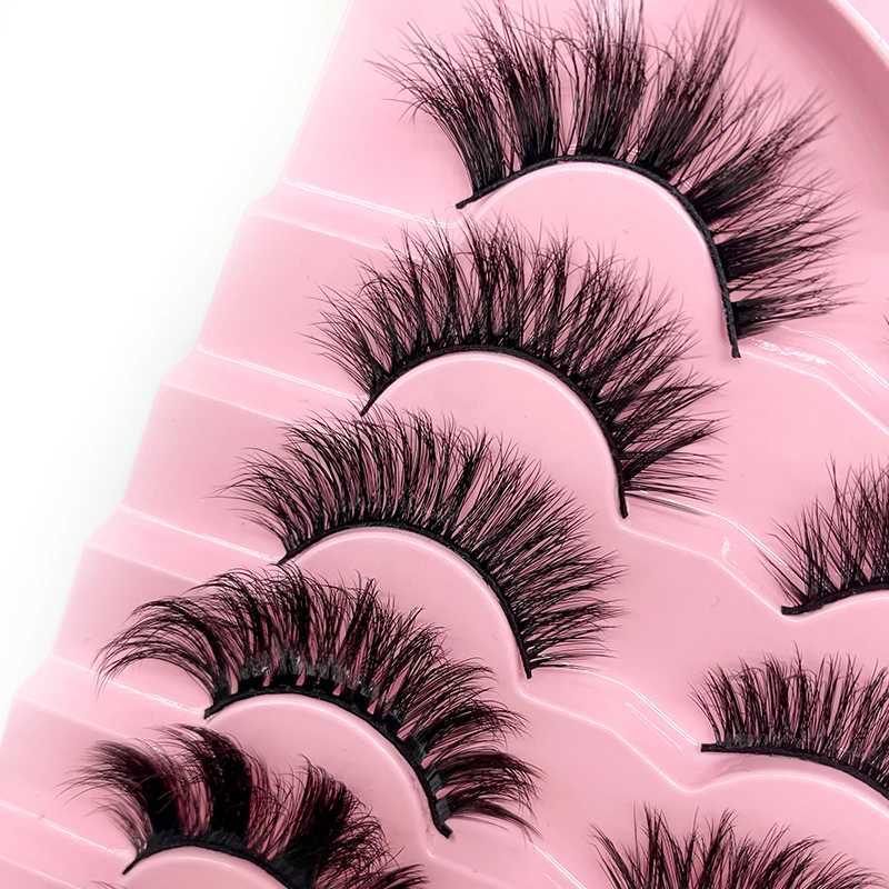 7/5Pairs False Eyelashes 3D Super Fluffy Wispy Faux Mink Eyelashes Cat/Fox Eye Effect Dramatic Lashes Eyelash Extension MakeupXJ250116