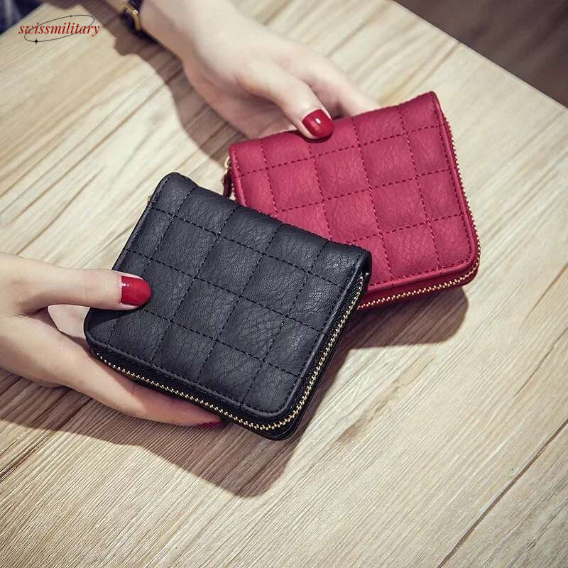 Women's Zipper&Hasp cute wallet Student Small PU Wallet Coin Purse Fashion Card Bag For Women swissmilitary