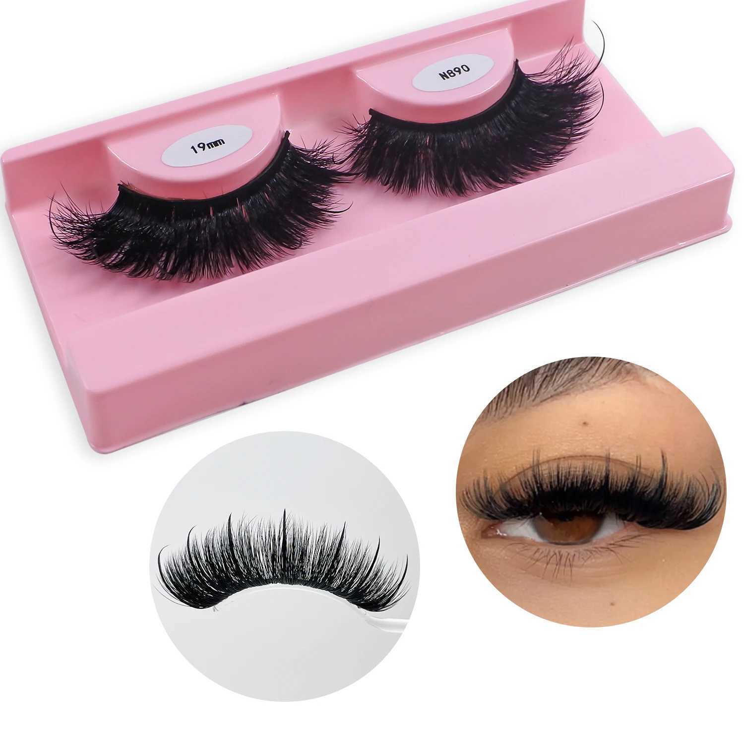 Faux Mink Wispy Mega Spiky Eye Lashes Extensions 13-20mm Thick Spike Strip False Eyelashes WholesaleXJ250116