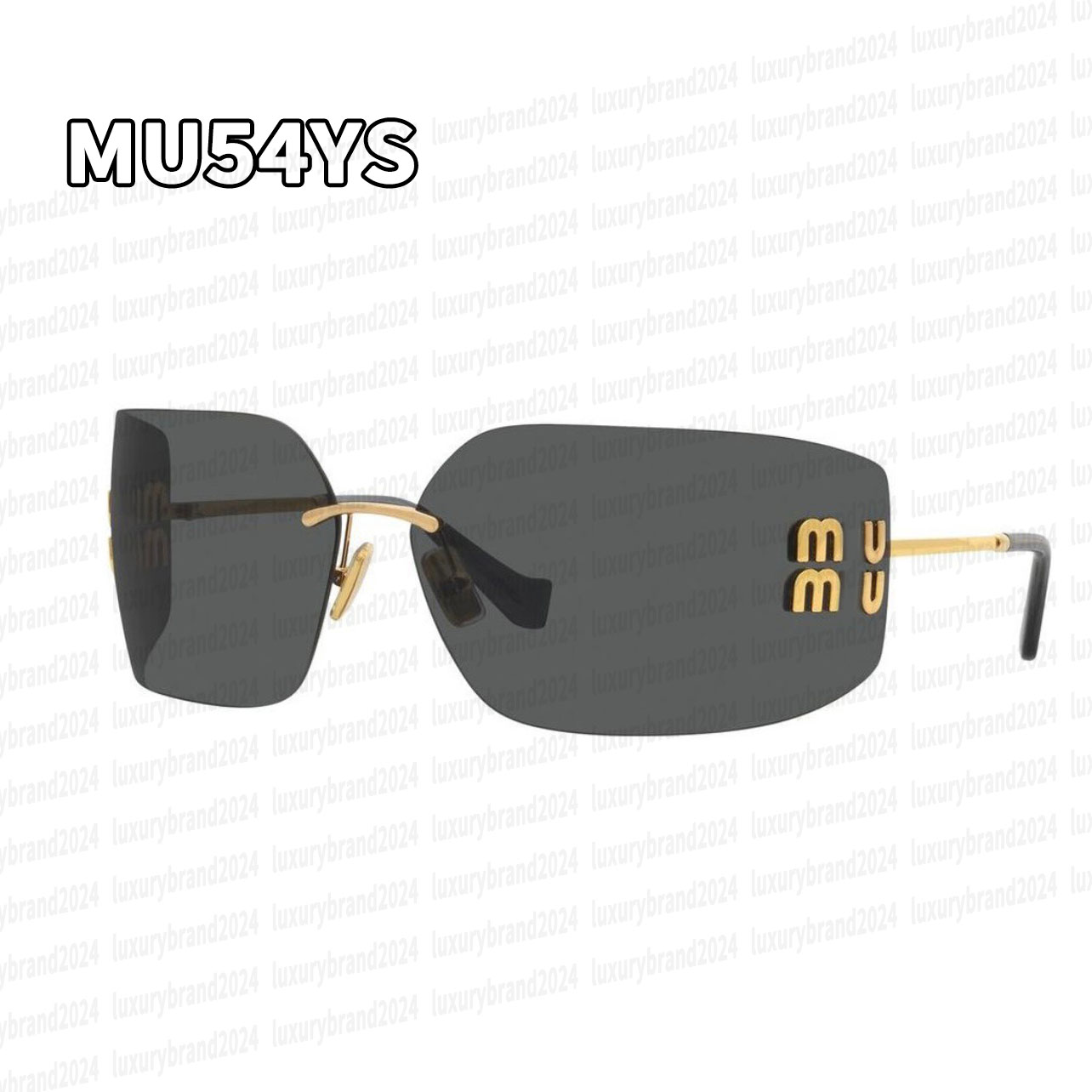 High quality muimu MU54YS 5AK30B Sunglasses Gold Logo Luxury designer oversized frame glasses for women with box