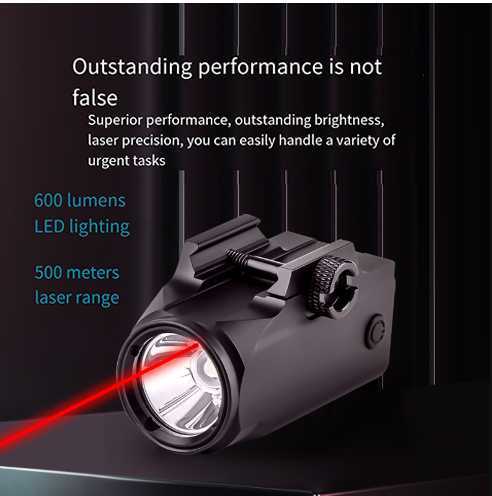 Tactical hanging laser sight flashlight red and green laser locator strong light flash seismic charging