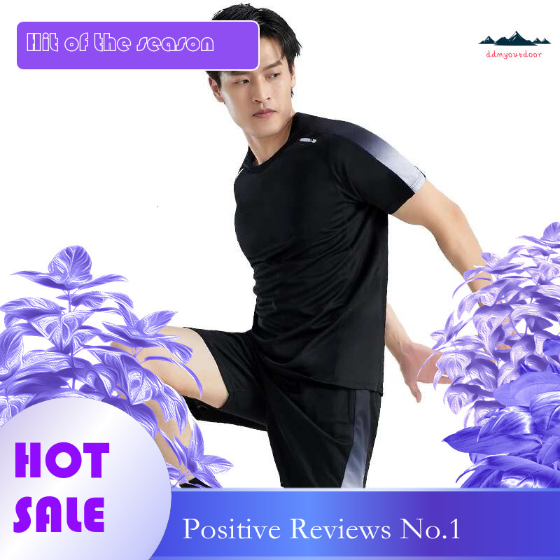 Ddmyoutdoor China Domestic Mens Patchwork T Shirt Sports Suit Gym Quick Dry Casual Running Set Summer Short Sleeve Shorts O Neck Fashion Tracksuits