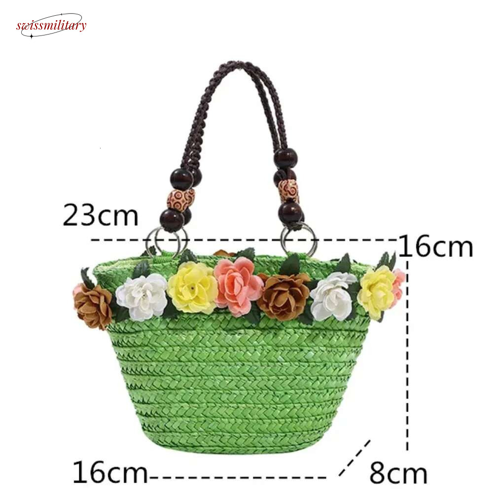 Beach Bags Convenient High-capacity Hand-Woven Rattan Purse Straw Bag swissmilitary