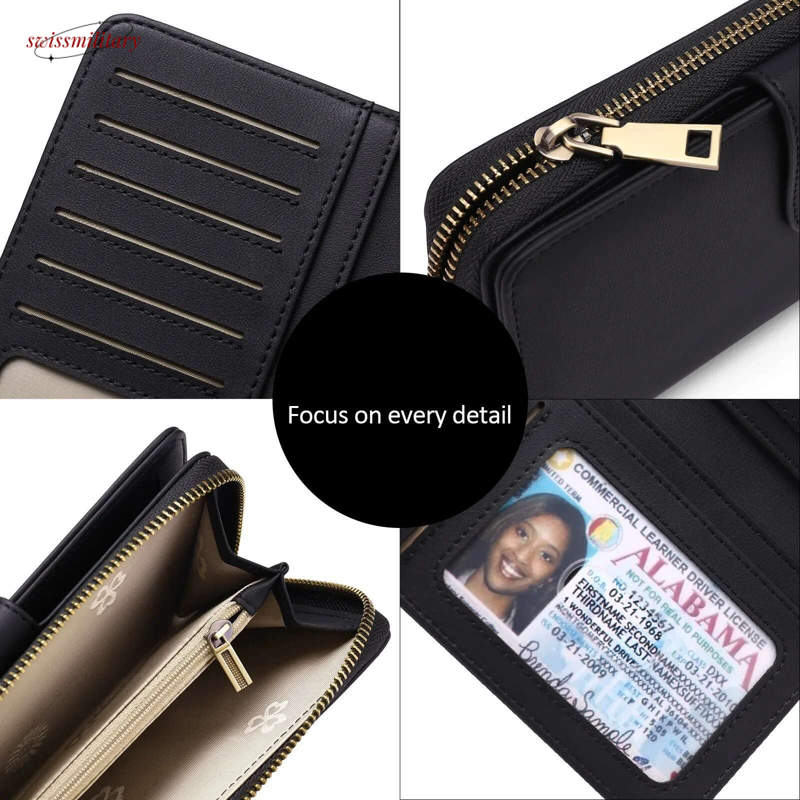 Fashion Genuine Leather Wallet Purse Long Wallets for Women swissmilitary