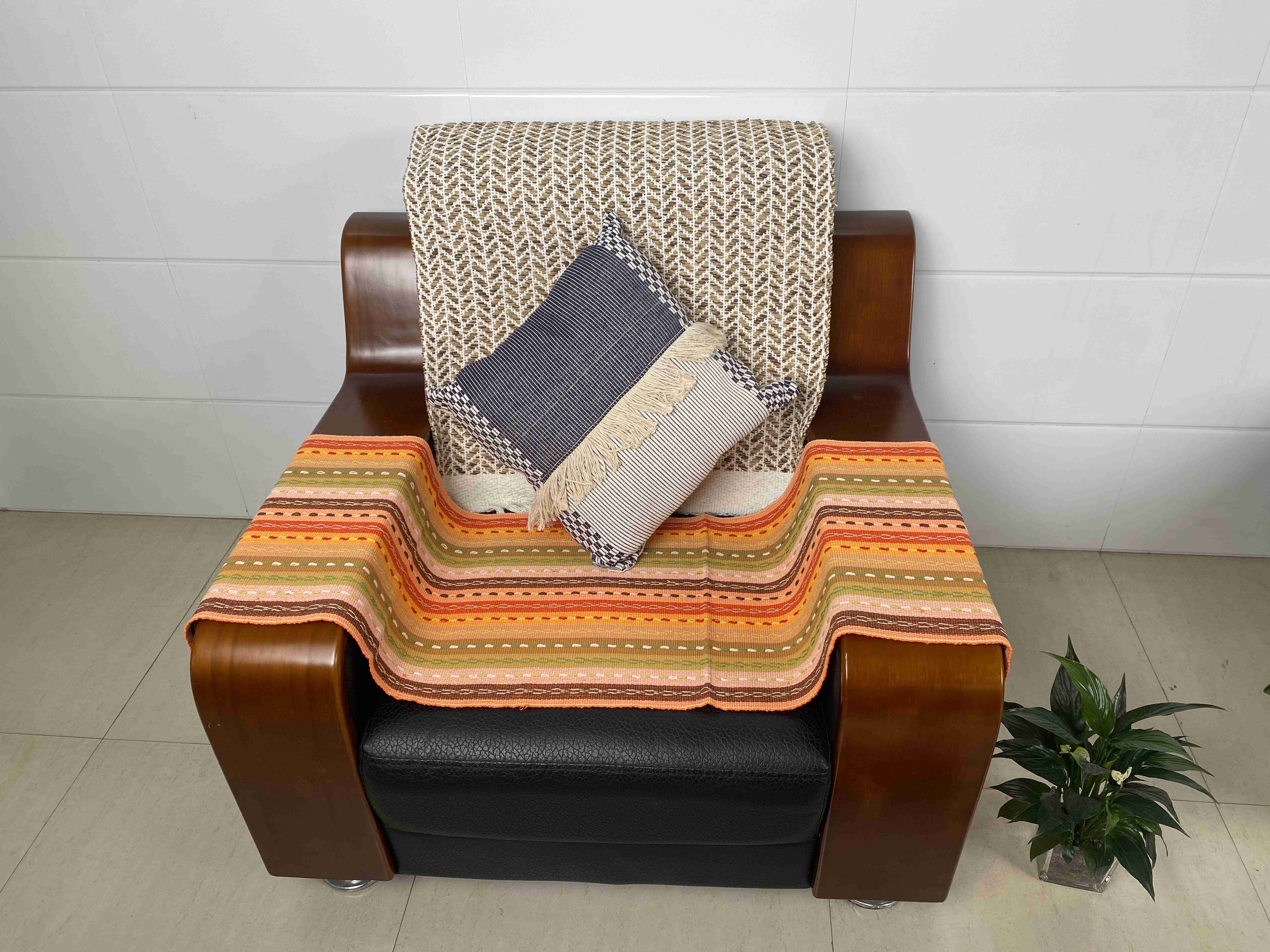Elegant Natural Texture Fabric Cushions - Versatile Decorative Pillows for Living Rooms
