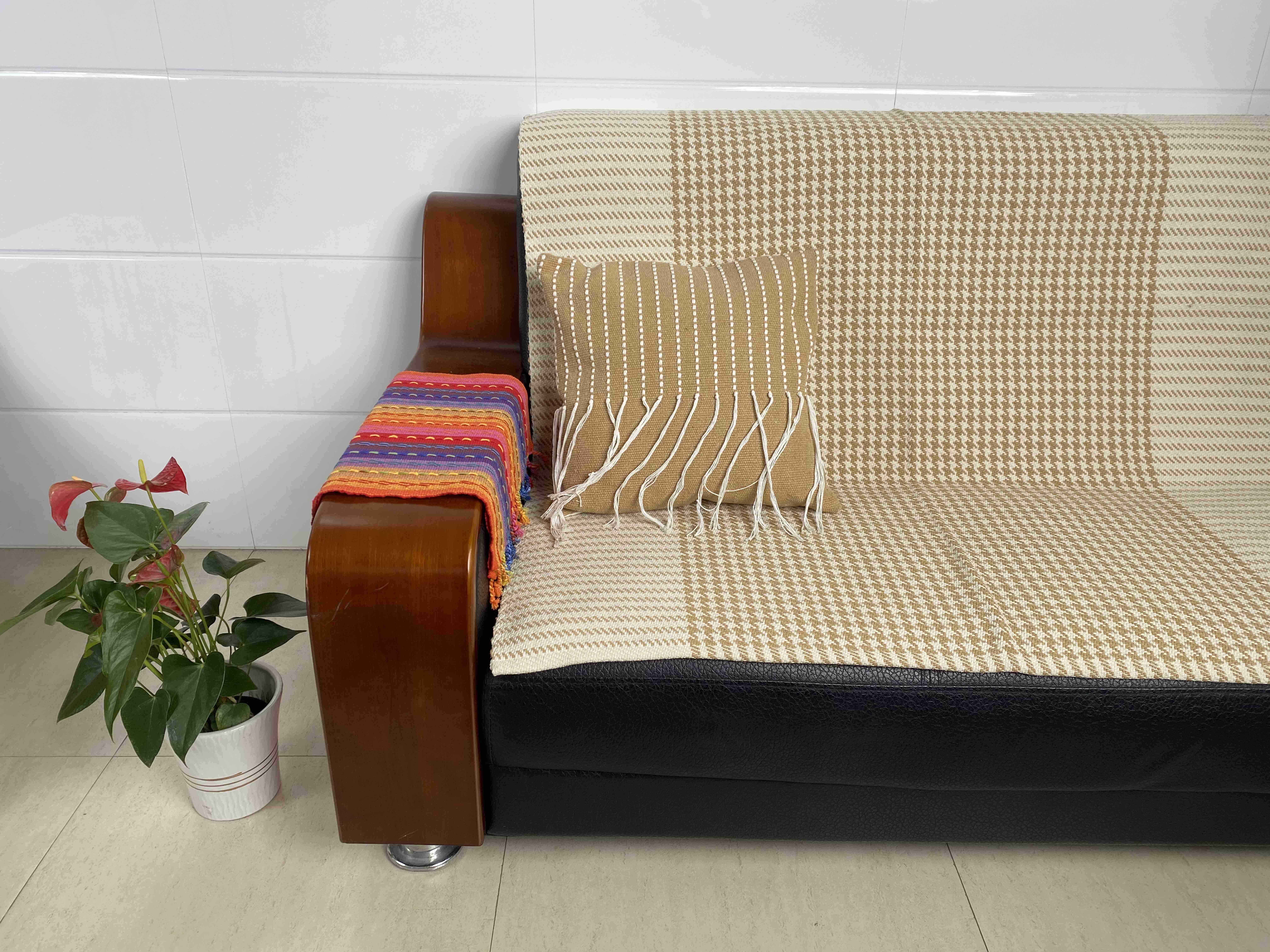 Breathable Durable Hand-Woven Fabric Couch Cushion Covers - Vibrant Color Options