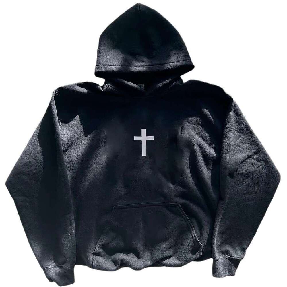 2024 Winter New 3D Printed Cross Pattern Men's and Women's Same Style Cro Loose Hoodie