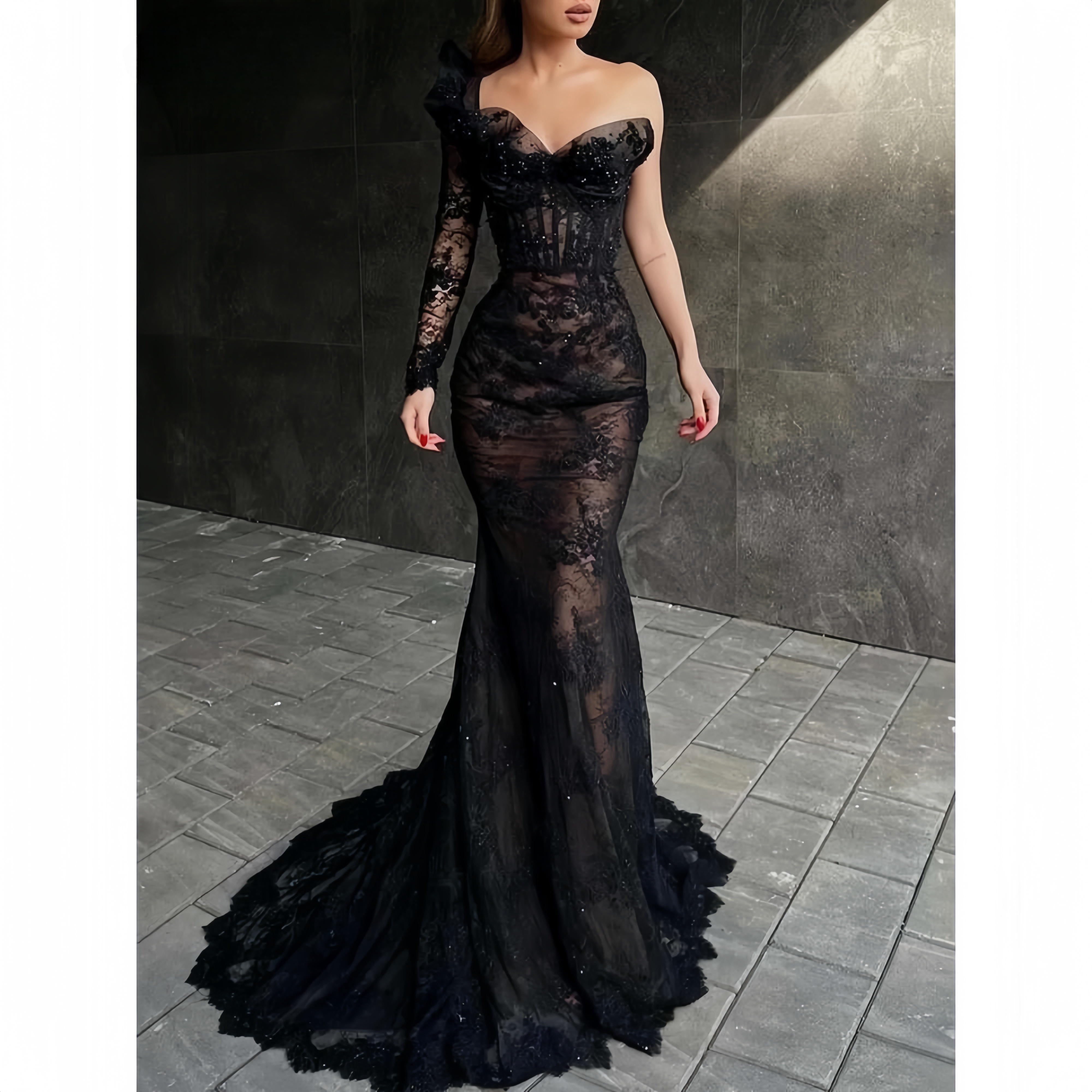 Black Sweetheart Neck Prom Dresses Modern Mermaid Appliques Pearls Evening Dress Eleagnt Formal Gown for Women Customized