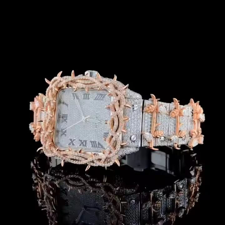 High-precision tactical mechanical watch High Quality DEF Lab Moissanite Watch Colorless Hop Style Analog Water Resistant White Gold Fashionable free 