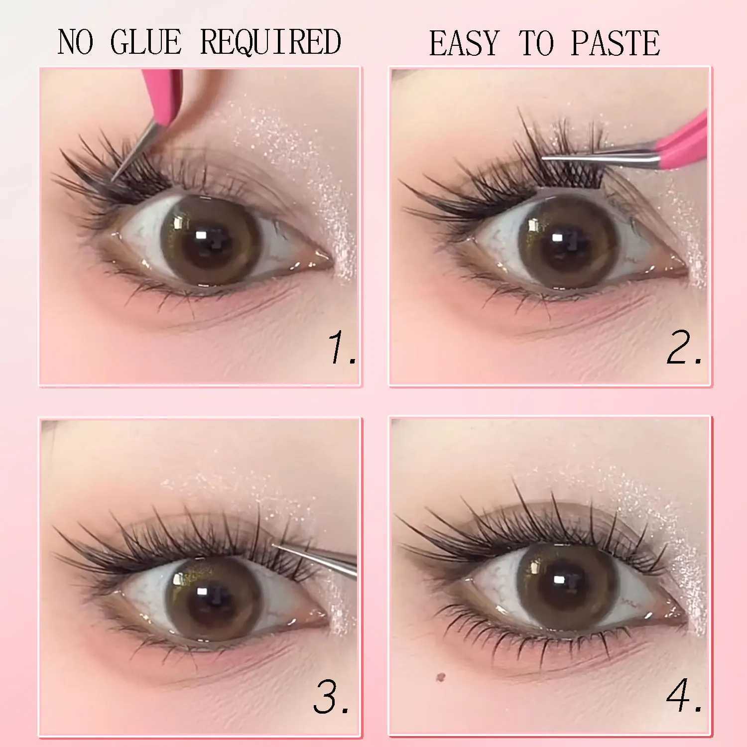 The Latest Noglue Eyelashes 5D Fox Fluffy False Eyelashes Glue Strands Eye Lashes Natural DIY Lashe Clusters Adhesive EyelashXJ250116