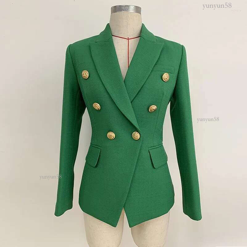 Women's Suits & Blazers Runway Designer 2022 Lion Button Woman Long Sleeve Slim Waist Outwear Coats Office Lady Autumn Tops Plus Size