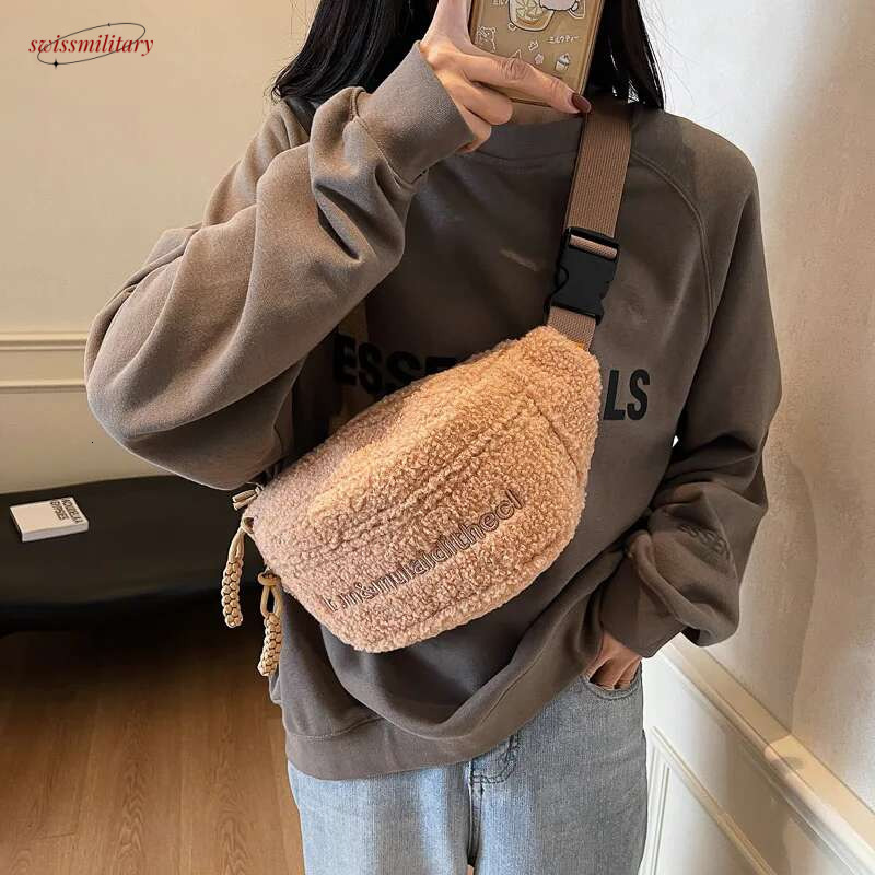 Fleece Sherpa Crossbody for Women Mini Everywhere Belt Trendy Fashionable Cute Pouch Sg Bag Waist Bum Pack swissmilitary