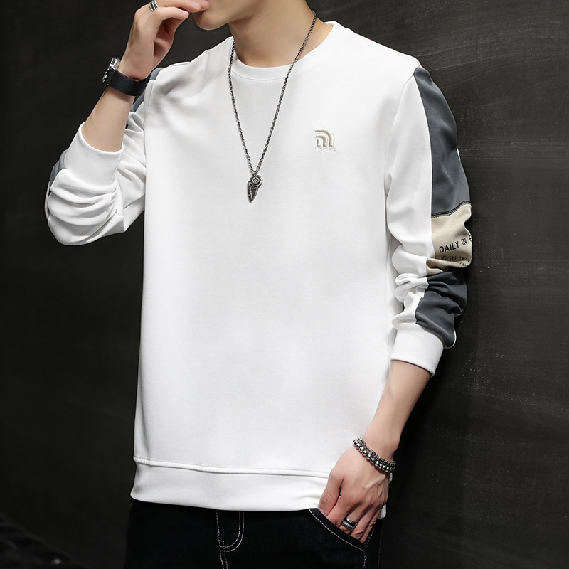 GY01152 Sweatshirt Men's Korean Style Round Neck All-match New Long Sleeve T-shirt Personalized Top