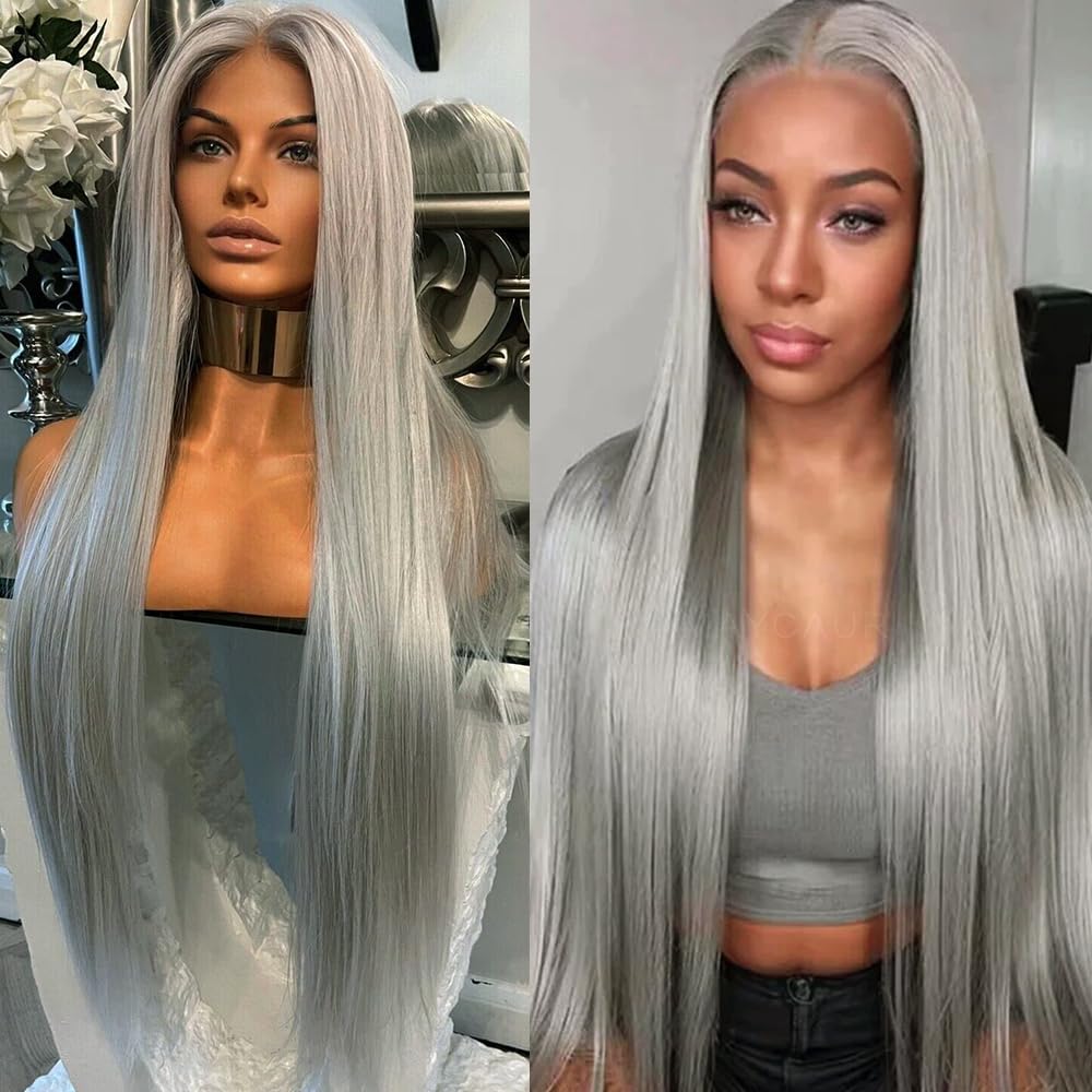 Look Like human hair lace front wigs glueless preplucked Natural synthetic realistic wig Transparent For Black Women