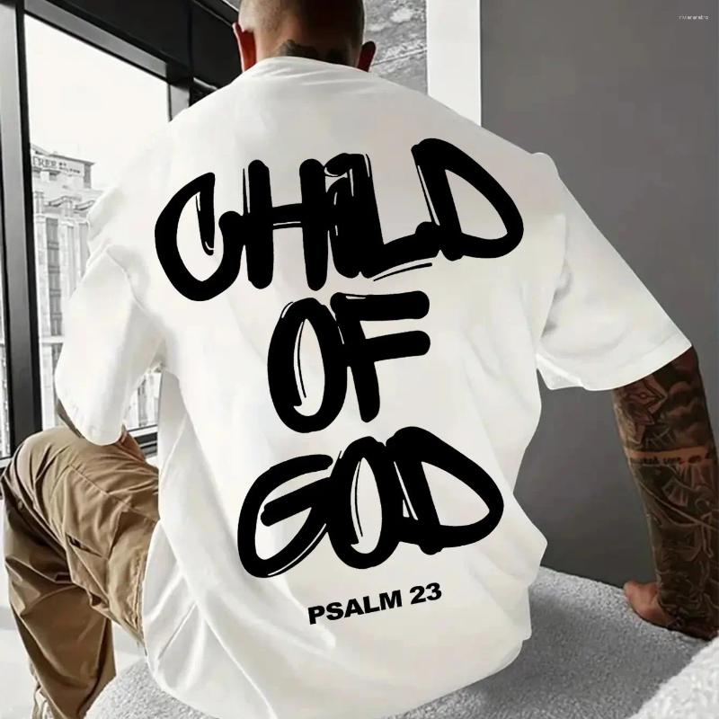 Men's T Shirts Religious Comfort Psalm Graphic Print Tee Shirt For Men Casual Short Sleeve T-Shirt Outdoor Activities