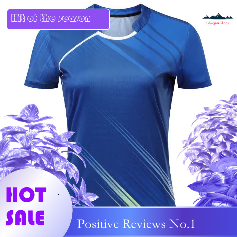 Ddmyoutdoor China Domestic Badminton Shirts Women Volleybal Sports Brand Quick Dry Breathable Short Sleeves D Print Team Running Exercise Training Tee