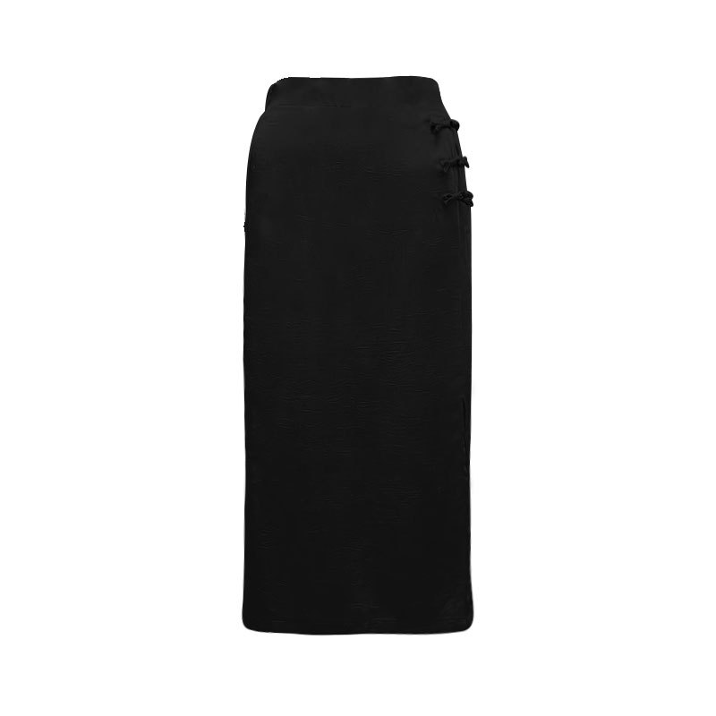 B10170 new new Chinese style women's skirt elegant temperament national style lace side slit simple hip pencil skirt