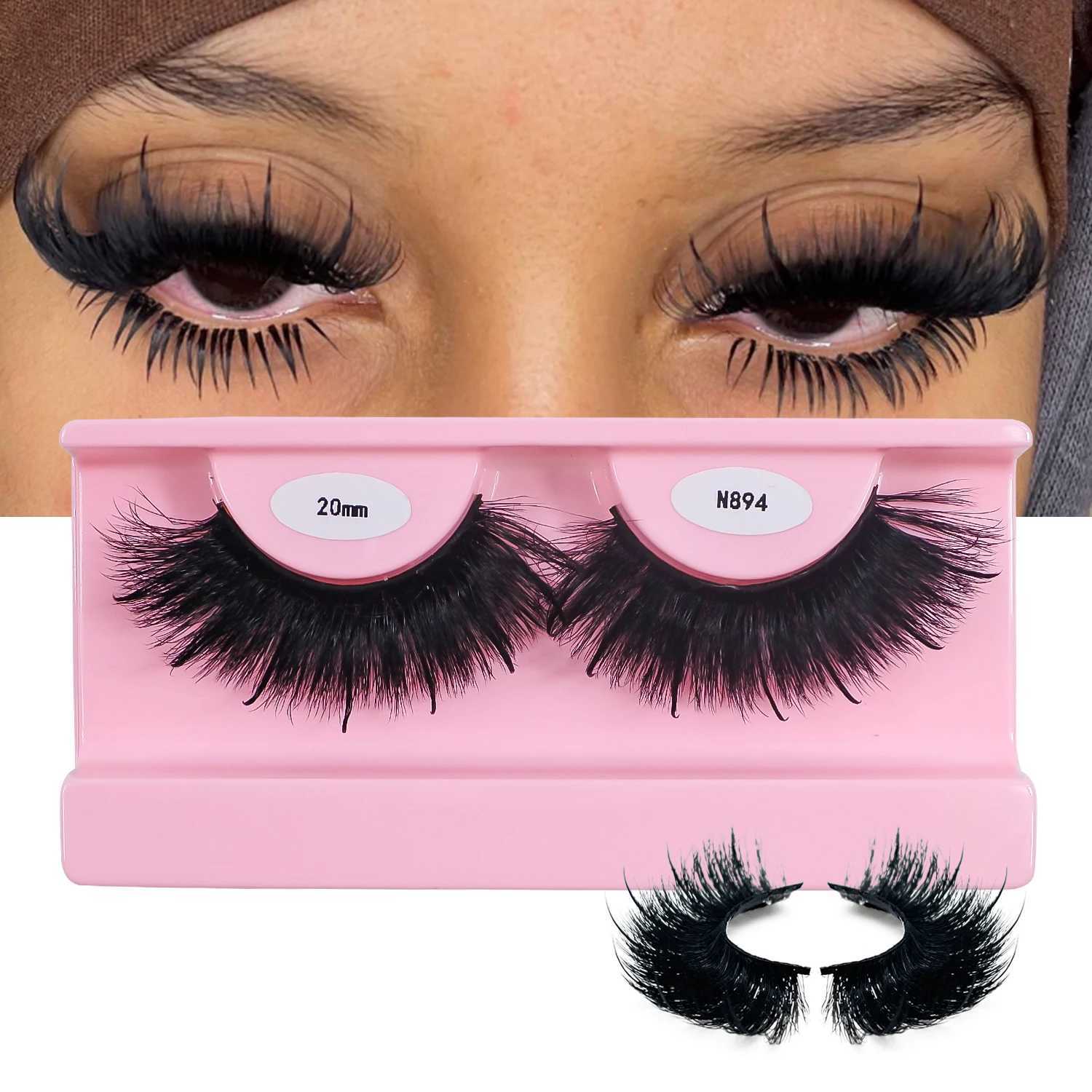 Faux Mink Wispy Mega Spiky Eye Lashes Extensions 13-20mm Thick Spike Strip False Eyelashes WholesaleXJ250116