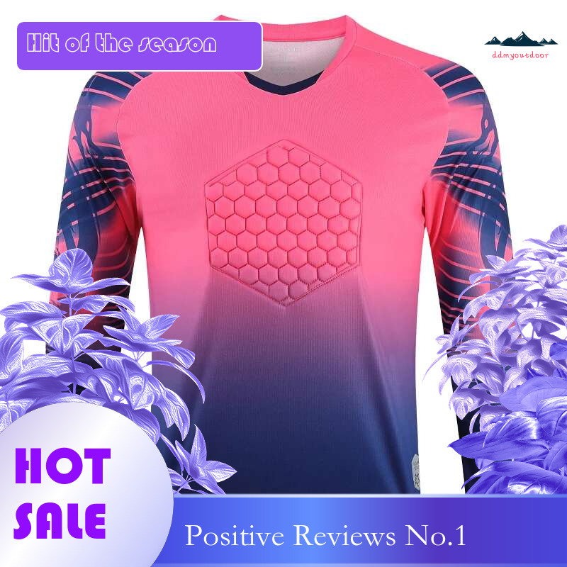 Ddmyoutdoor China Domestic Football Long Sleeves Gradient Goal Keeper Uniforms Sport Training New Breathable Top Soccer Chest Pad Spring Autumn Jersey