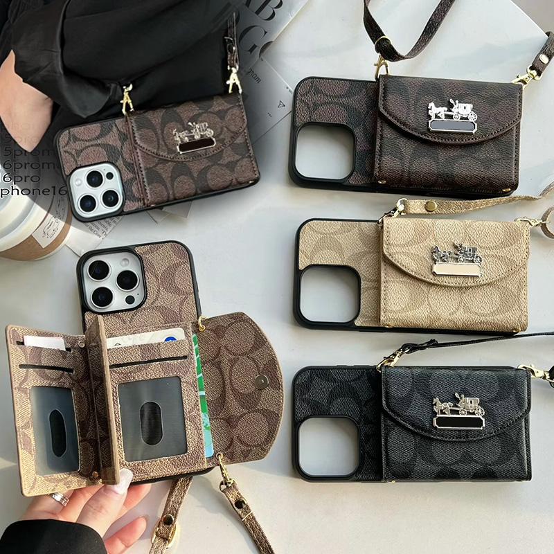 Brand Crossbody Wallet Phone Case Designer iPhone Case for Apple iPhone 16 15 Pro Max 14 13 12 11 X XR XSMax 15 Plus Samsung s24 ultra s23 plus s22 S21 Case Cover Card Holder