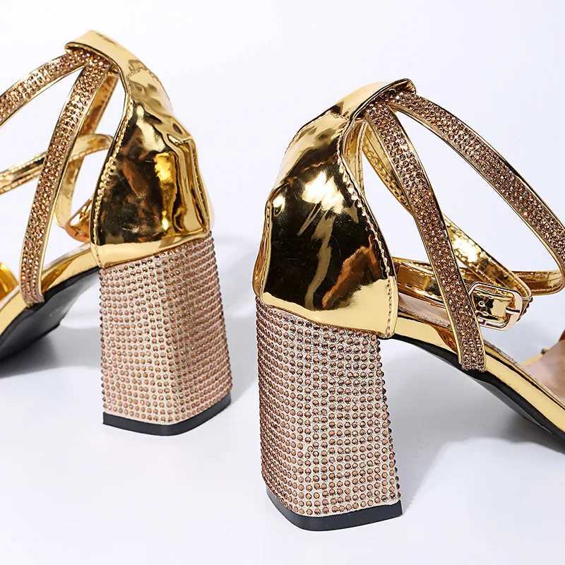 Sexy Women Sandals High Heels Shiny Rhine Summer Shoes for Party Sandals Womens Elegant Prom Dress Pumps Big Size WSH4602XJ2500305