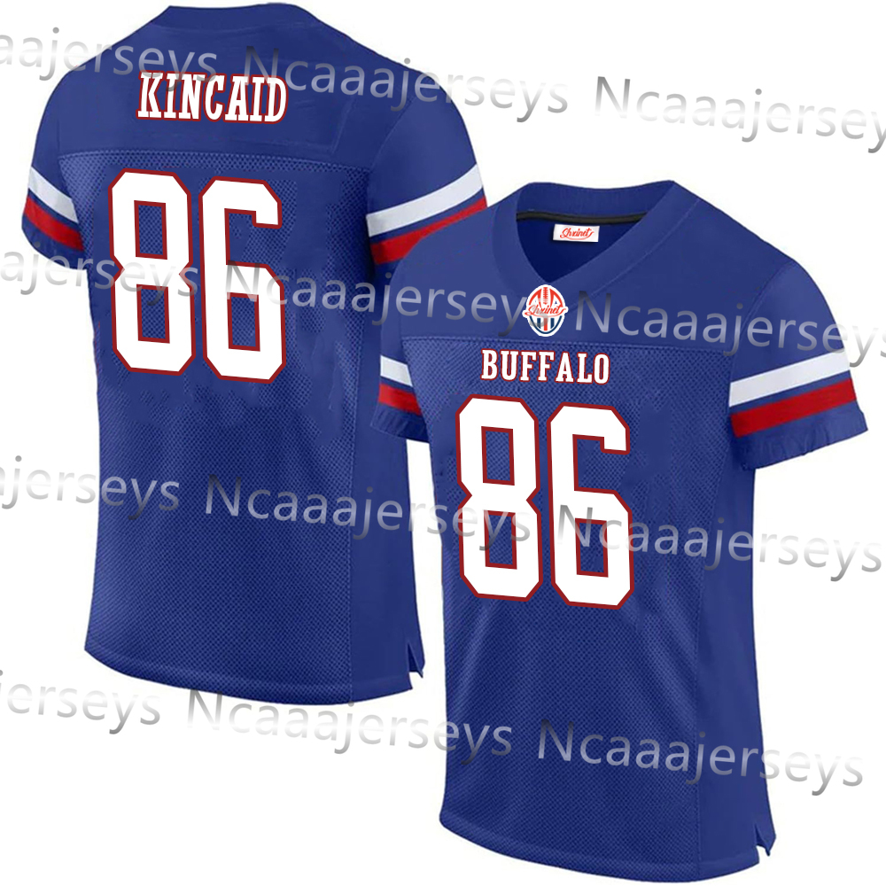 Blue/White Football Jerseys 0 Keon Dalton Kincaid Allen Damar Ham Dawson Knox Jim Kelly Jersey James Cook Khalil Shakir Terrel Bernar jersey for men/Y