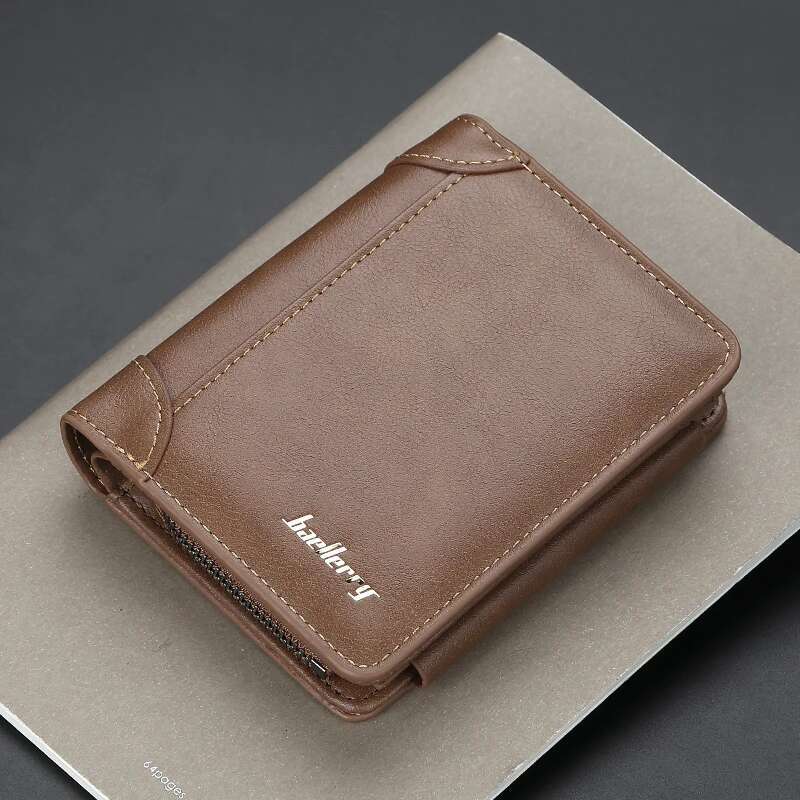 PT046,New PU Leather High Quality Zipper Short Desigh Card Male Purse Vintage Coin Holder Men Wallets