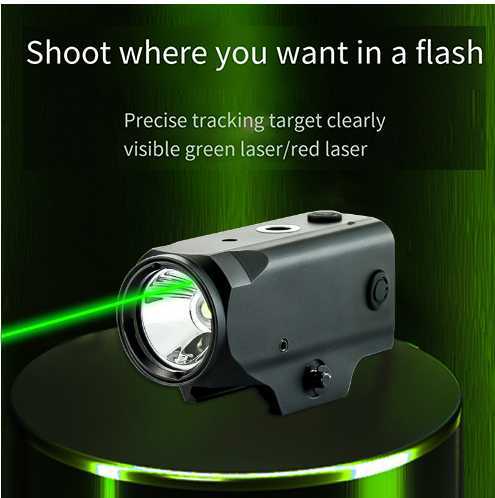 Tactical hanging laser sight flashlight red and green laser locator strong light flash seismic charging