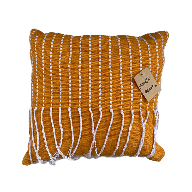 Handcrafted Elegant Fabric Cushions with Breathable Textured Finish for Living Room Decor