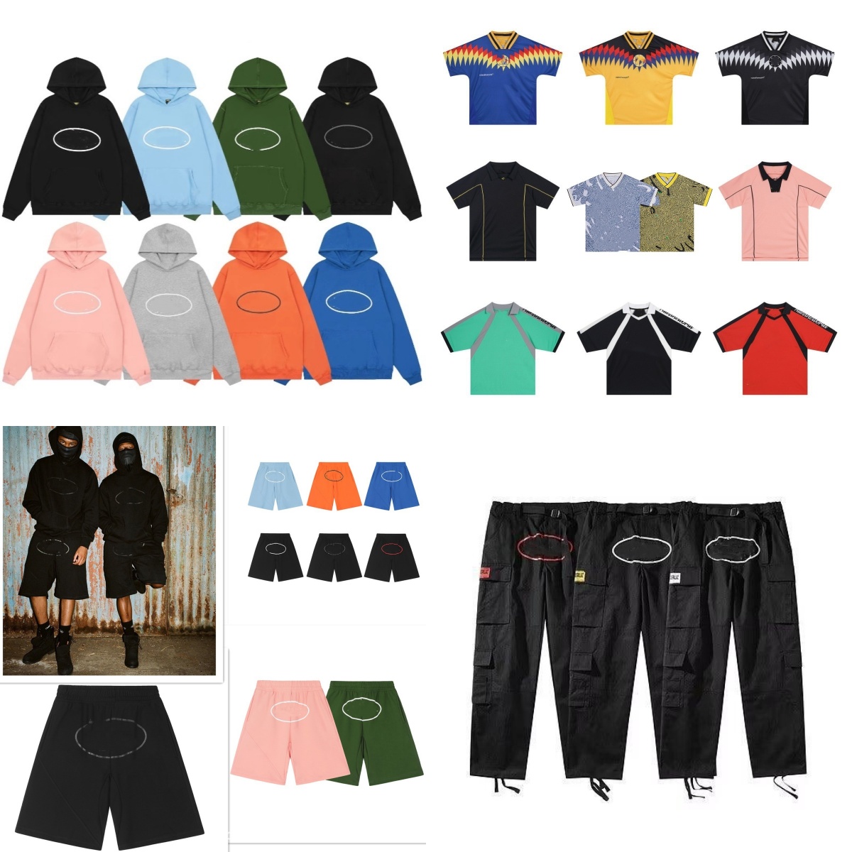 cargo shorts pants men pants cargos Demon Designer Trousers Street wear Hip Hop Printed pant Military Retro Multi pockets Straight Loose Couple Trouser