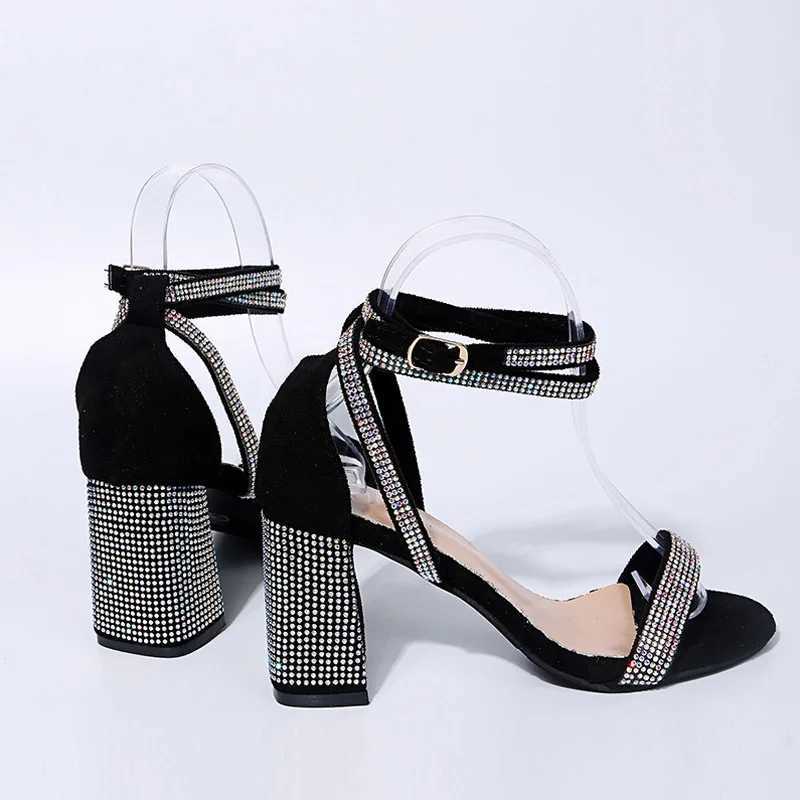 Sexy Women Sandals High Heels Shiny Rhine Summer Shoes for Party Sandals Womens Elegant Prom Dress Pumps Big Size WSH4602XJ2500305