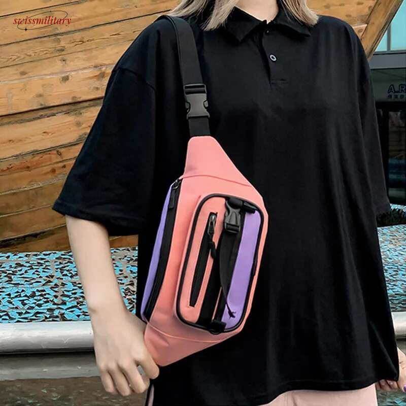 Women's Fanny Waist Packs Leisure Canvas Bum Package Banana Messenger Bags New Zipper Hip Hop Bag Shoulder Pack swissmilitary