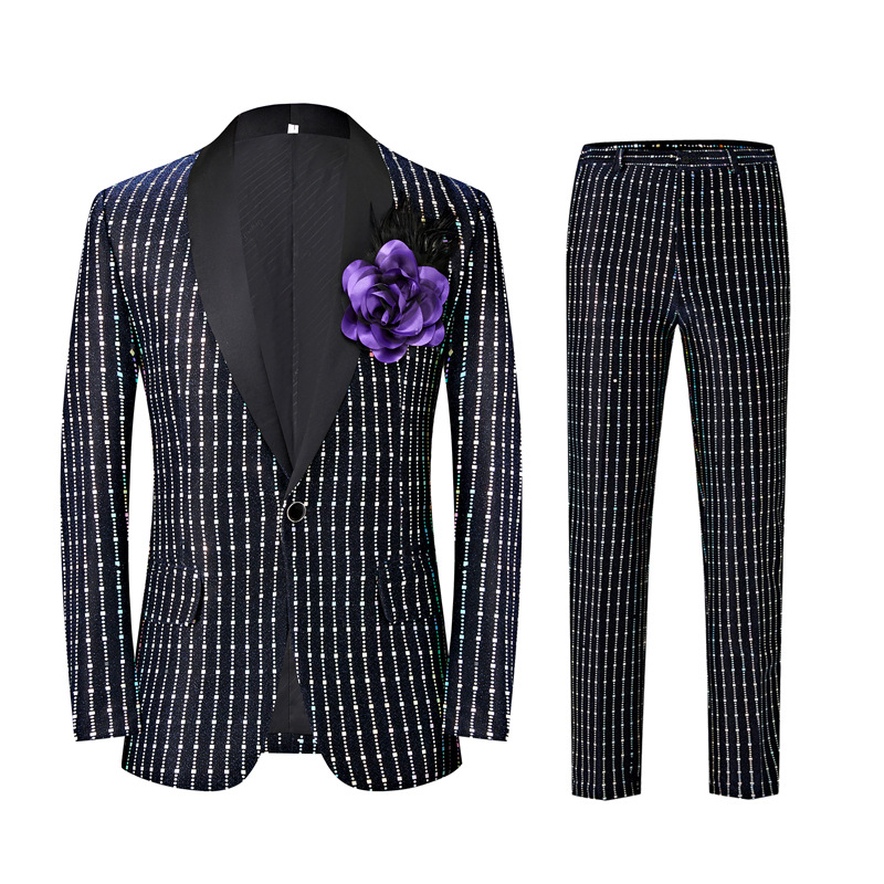 K768 Men's Elegant Double-Breasted Suits - Versatile Dress Wear for Weddings & Business Meetings