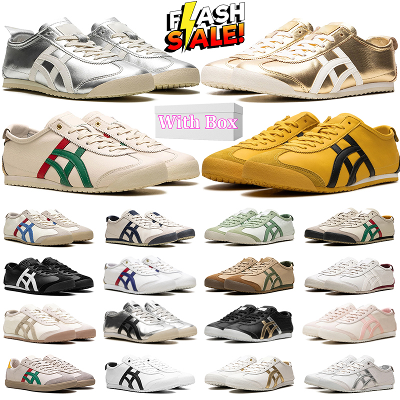 Free shipping with box designer shoes tiger Tokuten mexico 66 mens sneakers Low Tops Triple Black White Pure Silver Kill Bill women sports trainers size 4-11