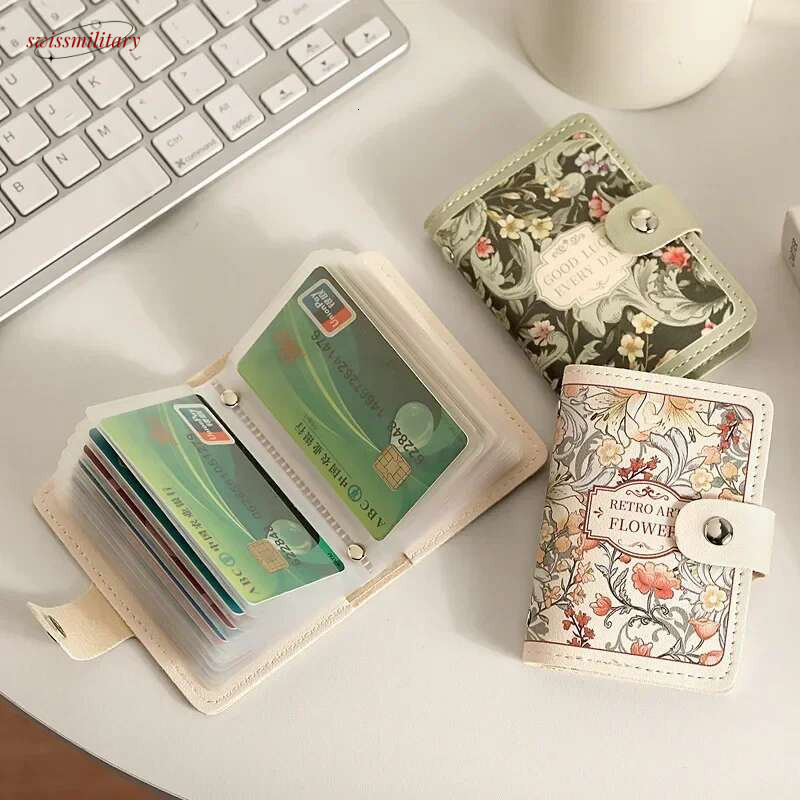 Retro Oil Painting Bag Large Capacity Women's Multi Slot Covers Driver's License Credit Card Holder Coin Purse swissmilitary