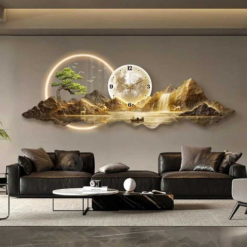Wall Clocks Design Wall Clocks Living Room Led Aesthetic Minimalist Wall Watch Silent Fashion Nordic Horloge Murale Home Decoration H250116