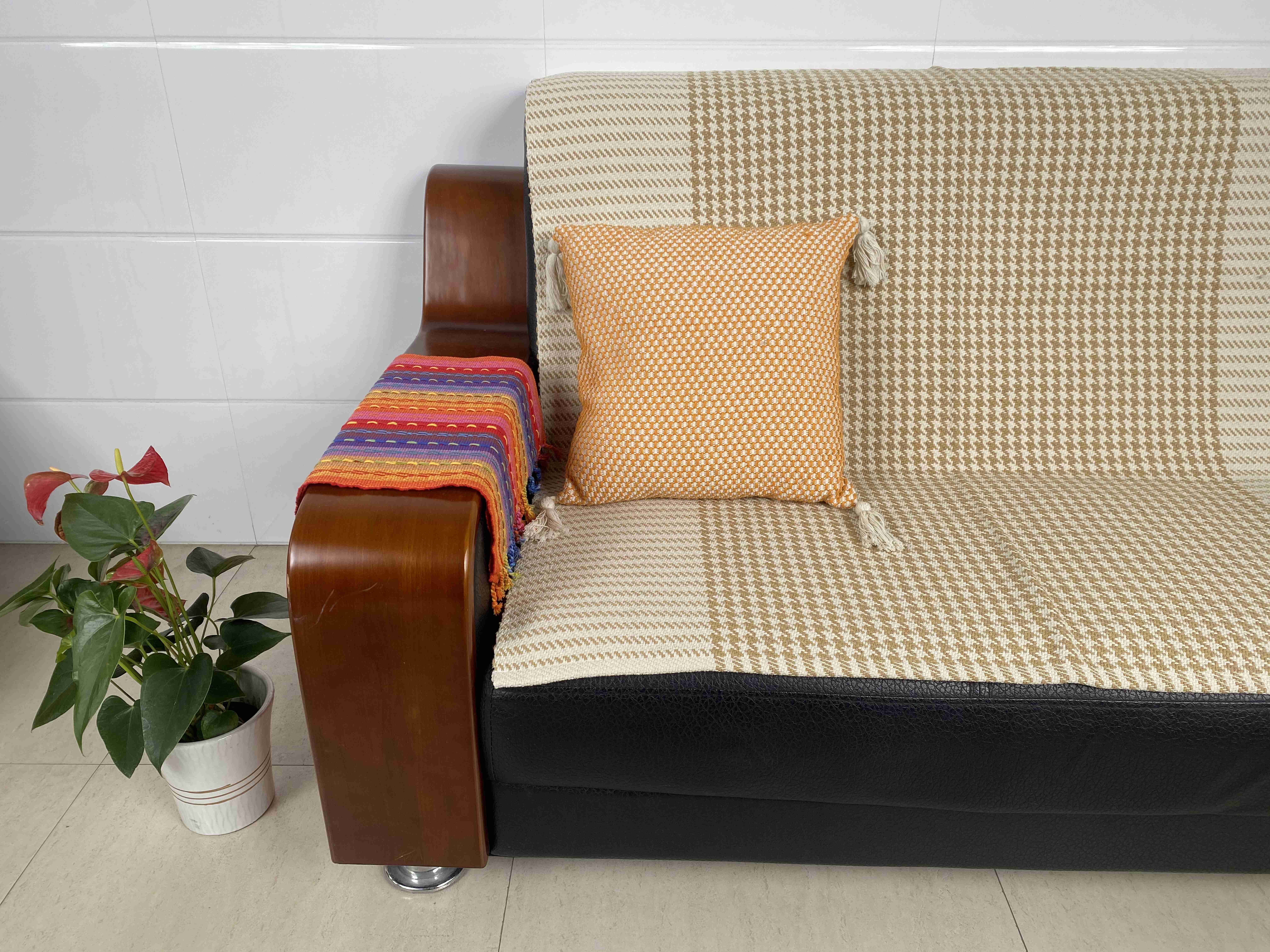 Handwoven Elegance Fabric Cushions Breathable & Durable Design for Living Room Comfort