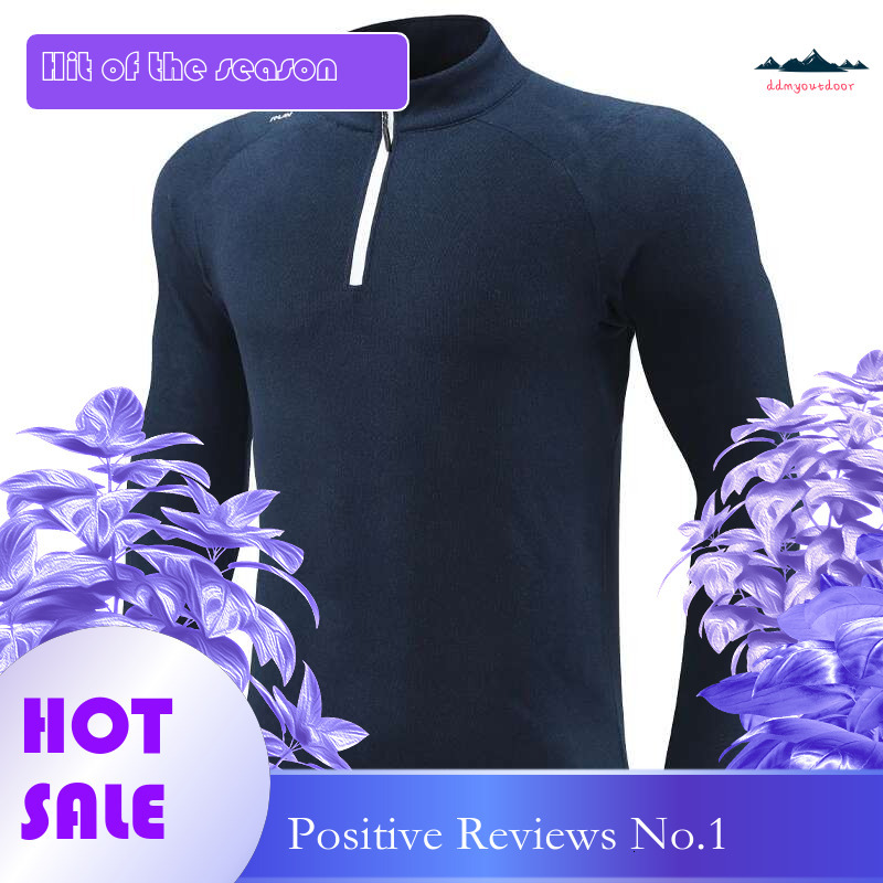 Ddmyoutdoor China Domestic Half Zipper Elastic Running Tee Breathable Outdoor Sports Cotton Bodybuilding Training Shirts Jogger Fashion Autumn Long Sl
